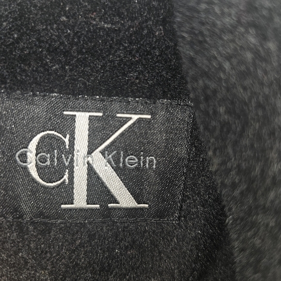 Calvin klein Women's Black Funnel Wool Overcoat size 12 Vintage - Picture 5 of 13